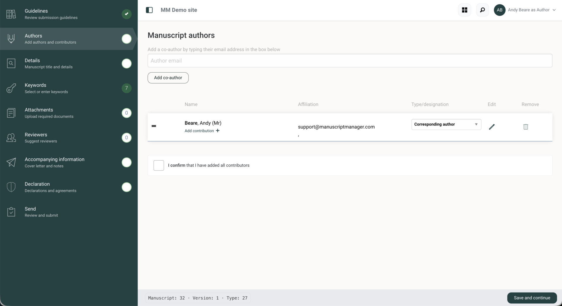Skærmbillede 2026-10-27 kl. 13.42.43 peer review system, customizable submission interface for authors